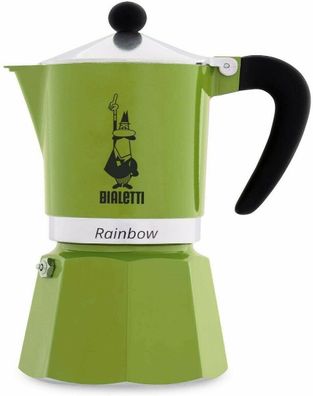 Bialetti Rainbow Espressokocher 3 Tassen Sicherheitsventil Aluminium Grün