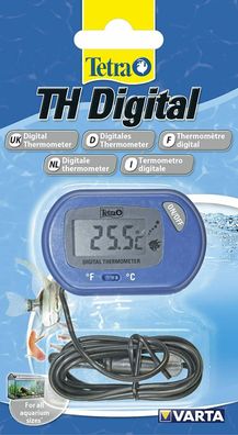 Tetra TH Digital Thermometer Saugnapf Wassertemperatur Messung Aquarium blau