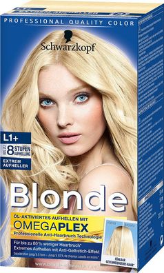 Schwarzkopf Blonde Aufheller L1+ Extrem Aufheller Stufe 3 Haare 3 x 143 ml