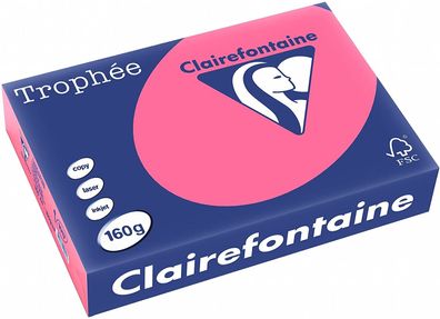 Clairefontaine Trophee Color 1017C eosin 160g/ m² DIN-A4 - 250 Blatt