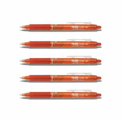 Pilot Frixion Clicker Tintenroller 0.7 orange 5er-Set