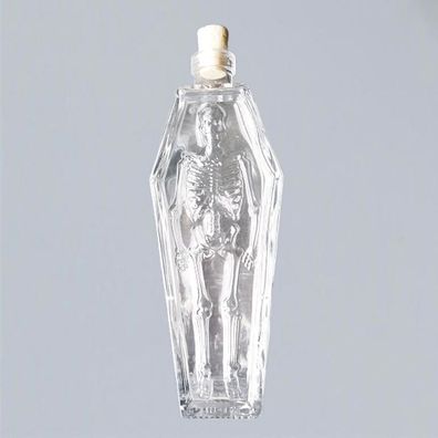 Flasche SARG Skelett Glas 200 ml 19 cm Glasflasche Elixierflasche Dekoflasche