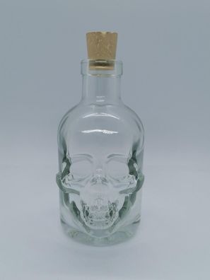 Flasche Schädel Glas 200 ml 19 cm Glasflasche Elixierflasche Dekoflasche