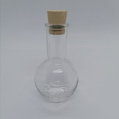 Elixierflasche rund 100 ml mit Korken 10 cm Medizinflasche Dekoflasche