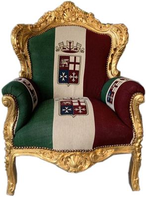 Casa Padrino Barock Sessel "King" Italien / Gold - Möbel Antik Stil
