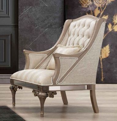 Casa Padrino Luxus Barock Sessel - Handgefertigter Wohnzimmer Sessel im Barockstil -