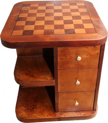 Casa Padrino Art Deco Spieltisch Schach / Dame Mahagoni Mod2 L 50 x B 50 x H 55 cm -