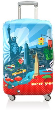LOQI Urban New York USA Kofferbezug Luggage Cover Koffer Schutz Hülle dehnbar