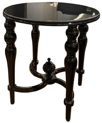 Casa Padrino Luxus Barock Beistelltisch Schwarz - Handgefertigter Massivholz Tisch -