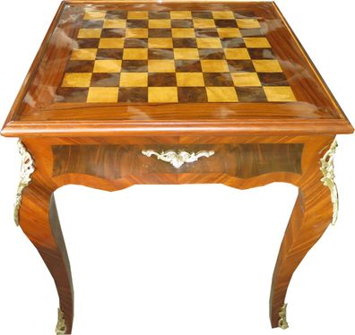 Casa Padrino Art Deco Spieltisch Schach / Backgammon Tisch Mahagoni Braun 65 x B 65 x