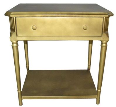 Casa Padrino Luxus Art Deco Nachttisch mit Schublade Gold - Antik Stil Beistelltisch