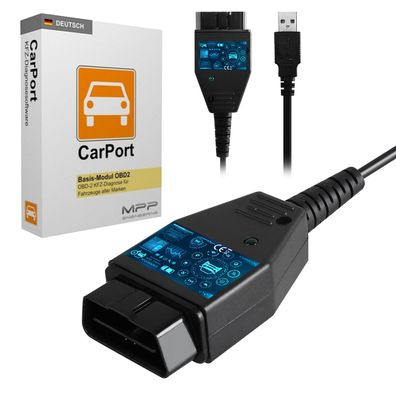OBD2 USB CAN + KKL BUS UDS Diagnose Interface VCD für VW AUDI + CarPort Software