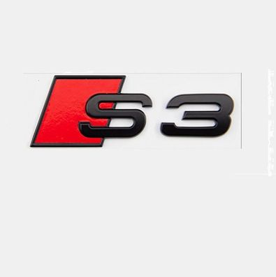 S3 Auto Kofferraum Logo Abzeichen schwarz Silber Matt-schwarz Emblem S3 Badge