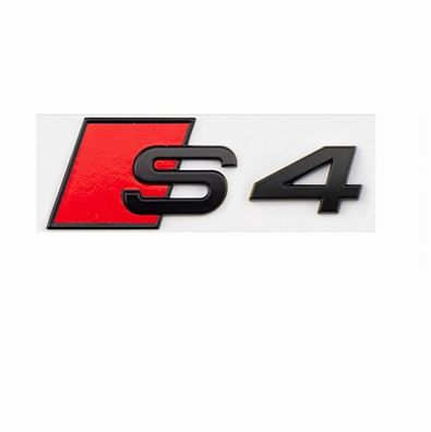 S4 Auto Kofferraum Logo Abzeichen schwarz Silber Matt-schwarz Emblem S4 Badge