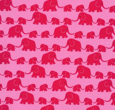 Westfalenstoffe Junge Linie rosa pink Elefanten 25cm x 150cm KBA Bio Stoff
