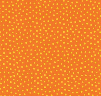 Westfalenstoffe Junge Linie orange große gelbe Punkte 25cm x 150cm Öko Tex