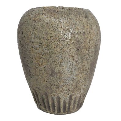 B & S Blumenkübel Gartendeko Keramik Vase Amphore Antik Shabby Steinoptik H 23 cm