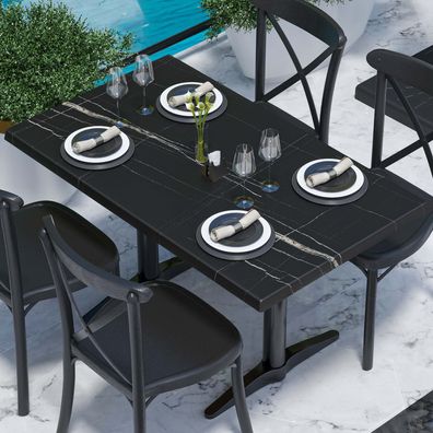 WERZA | Werzalit Tischplatte | 120x70cm | Schwarz Marmor | Topalit Tischplatte