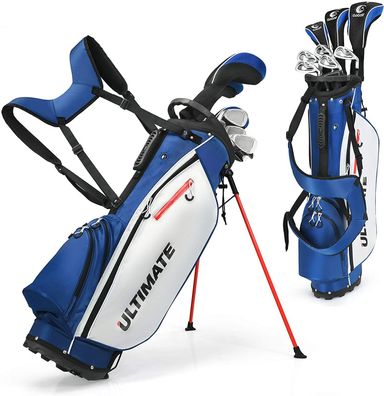 10-teiliges komplettes Herren Golfschläger Set mit 460cc Driver Eisen 6, 7, 8, 9