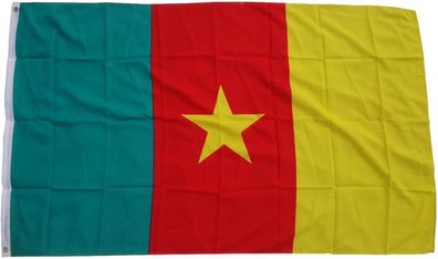 Flagge Fahne Kamerun 90 x 150 cm Fahne mit 2 Ösen 100g/ m² Stoffgewicht Hissflagge