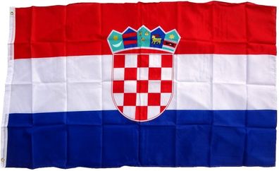 Flagge Kroatien 90 x 150 cm Fahne mit 2 Ösen 100g/ m² Stoffgewicht Hissflagge für M