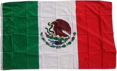 Flagge Mexiko 90 x 150 cm Fahne mit 2 Ösen 100g/ m² Stoffgewicht Hissflagge für Mas