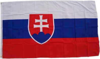 Flagge Slowakei 90 x 150 cm Fahne mit 2 Ösen 100g/ m² Stoffgewicht zum Hissen für M
