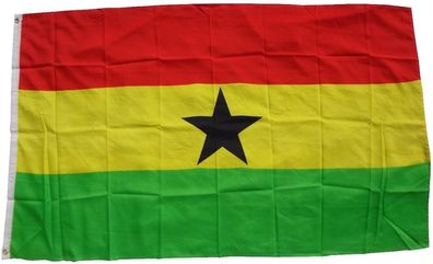 XXL Flagge Ghana 250 x 150 cm Fahne mit 3 Ösen 100g/ m² Stoffgewicht Hissflagge Hiss