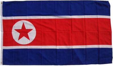 XXL Flagge Nordkorea 250 x 150 cm Fahne mit 3 Ösen 100g/ m² Stoffgewicht Hissflagge