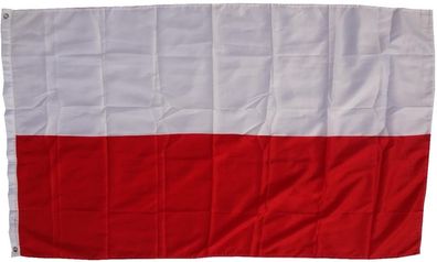 XXL Flagge Polen 250 x 150 cm Fahne mit 3 Ösen 100g/ m² Stoffgewicht Hissflagge Mast