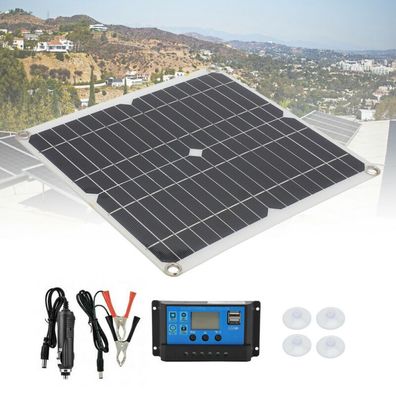12V 80W Solarpanel Solarmodul Ladegeraet Kit Fur Wohnwagen/ Camping/ Zuhause Usb