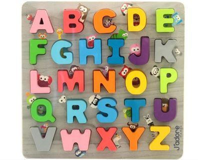 ABC Holz Legepuzzle Puzzle Buchstaben Lernspielzeug Kinderspielzeug 27 Teile