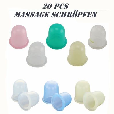20Pcs Vakuum Massage Schroepfen Silikon Schroepfen Cups Schroepfglaeser Set