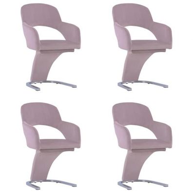 3056586 Dining Chairs 4 pcs Pink Velvet (2x287779)