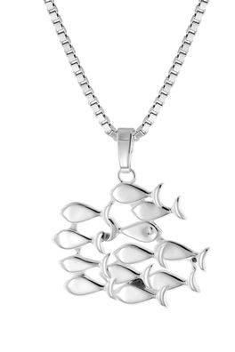trendor Schmuck Damen-Halskette mit Fischschwarm-Anhänger Silber 925 41184