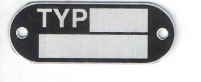 Typenschild -TYP, Alu, Blanko, Neu, Motor, Motorrad, Auto, Oldtimer