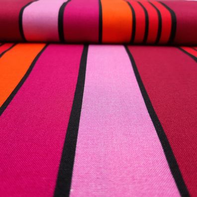 Webstoff "Streifen" bordo/ pink/ orange/ schwarz