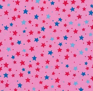 Westfalenstoffe Junge Linie pink blaue Sterne 25cm x 150cm KBA Junge Linie