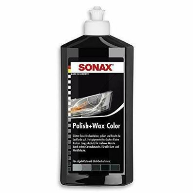 SONAX 02961000 Polish Wax Color schwarz 500 ml Politur schwarze Farbpigmente Pkw