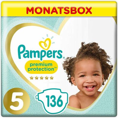 Pampers Premium Protection Windeln Gr. 5 11-16kg Monatsbox 136 Stück 1er Pack