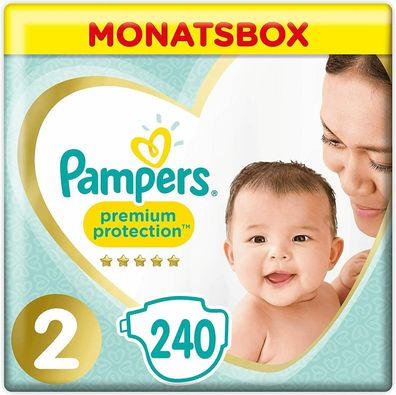 Pampers Premium Protection Windeln Gr. 2 4-8kg Monatsbox 240 Stück 1er Pack