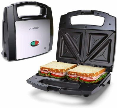 Aigostar Sandwich-Maker Antihaftbeschichtung BPA-Frei 800 Watt Schwarz Silber