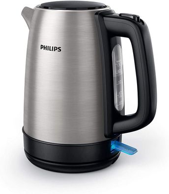 Philips HD9350/90 Wasserkocher 2200 Watt 1,7 Liter Edelstahl Schwarz EKK A + + +