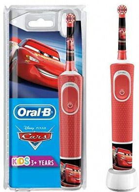 Oral-B Kids Disney Cars Elektrische Zahnbürste Kinder Weiche Borsten Timer Rot