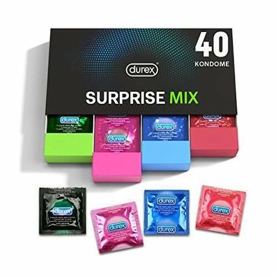 Durex Surprise Me Deluxe Kondome Stylische Box Vielfalt Großpackung 1 x 40 Stück