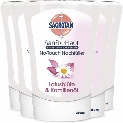Sagrotan No-Touch Nachfüller Lotusblüte Kamillenöl Handseife 5 x 250 ml 5er Pack