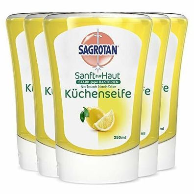 Sagrotan No Touch Nachfüller Küchenseife Handseife Citrus Vorteilspack 5x250 ml