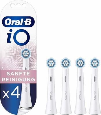 Oral-B iO Sanfte Reinigung Aufsteckbürsten Ersatzbürsten Weiß 4er Pack