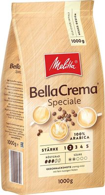 Melitta Bella Crema Speciale Kaffeebohnen 100% Arabica Stärke 2 Kaffee 1 kg