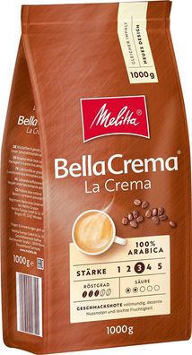 Melitta Bella Crema La Crema Kaffeebohnen 100% Arabica Stärke 3 Kaffee 1 kg